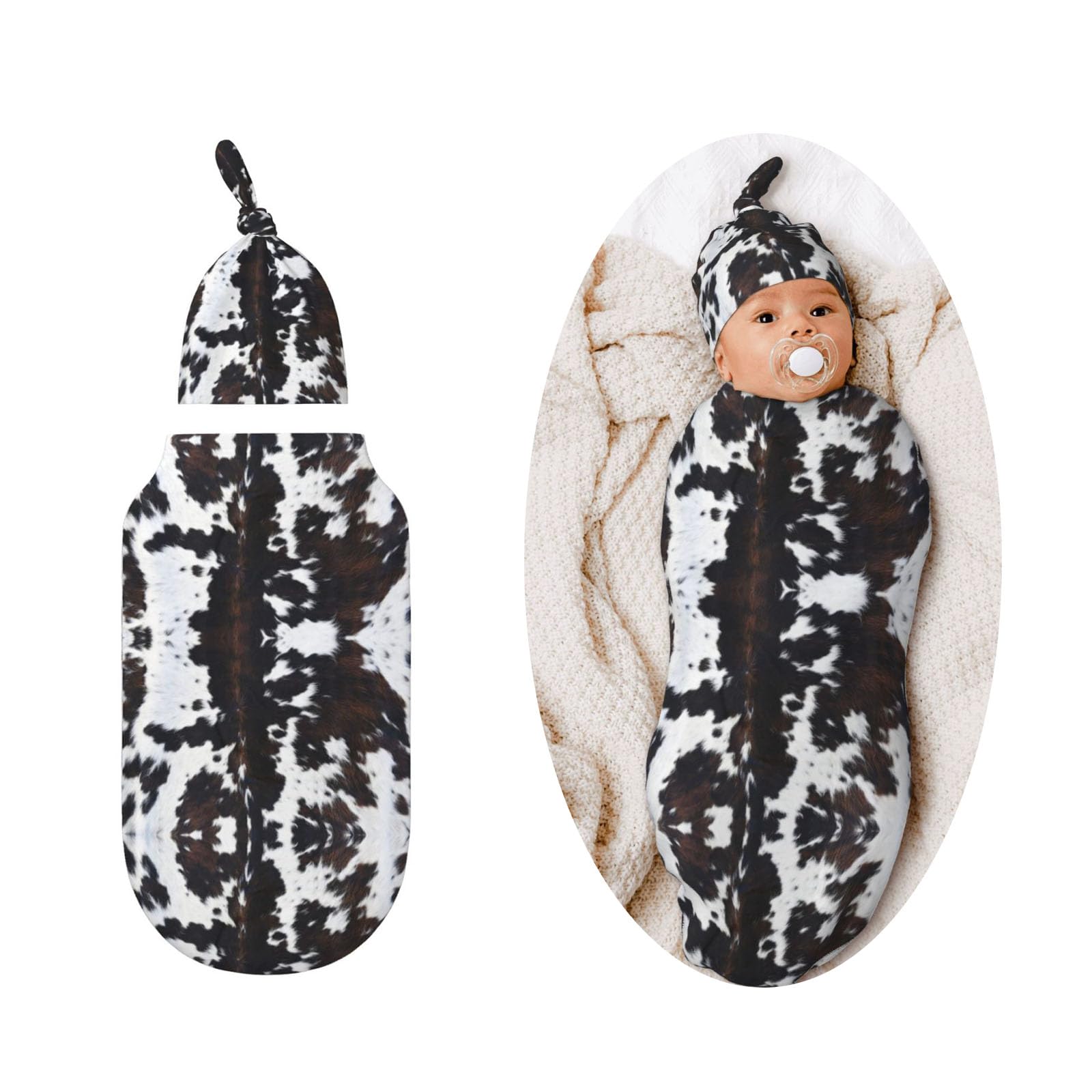 Figtihw Cow Swaddle Blankets Newborn Receiving