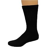 MediPeds Coolmax Unisex Crew Socks 3 Pair, Black, Men Shoe 7-12 / Women Shoe 10-13