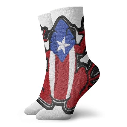 Amazon Com Pengmin Puerto Rico Flag Frog Leisure Cotton Socks Men