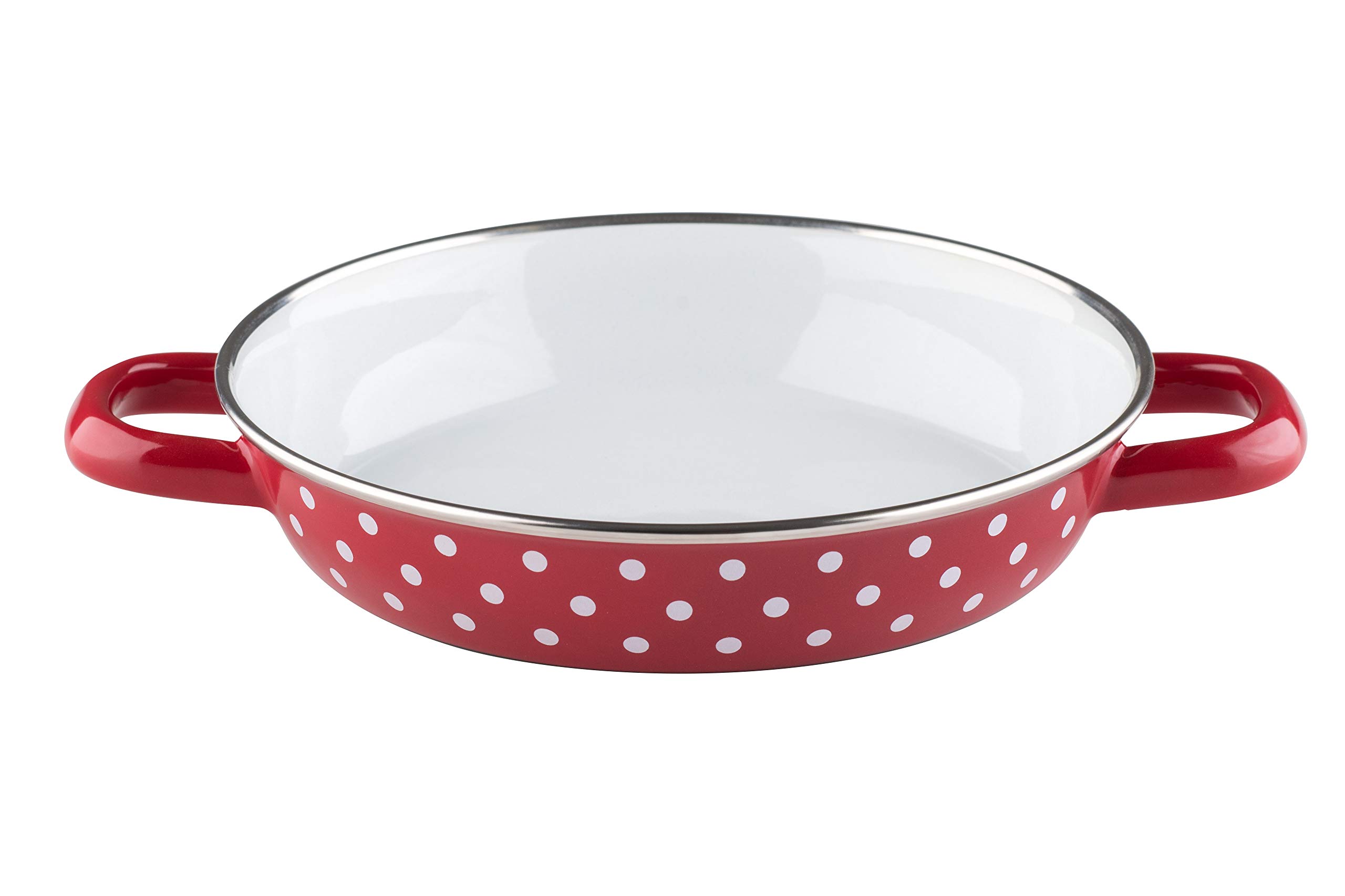 Riess, Country 0044-077 Egg Pan 20 Red Dots Diameter 20 cm Height 4 cm Enamel Induction