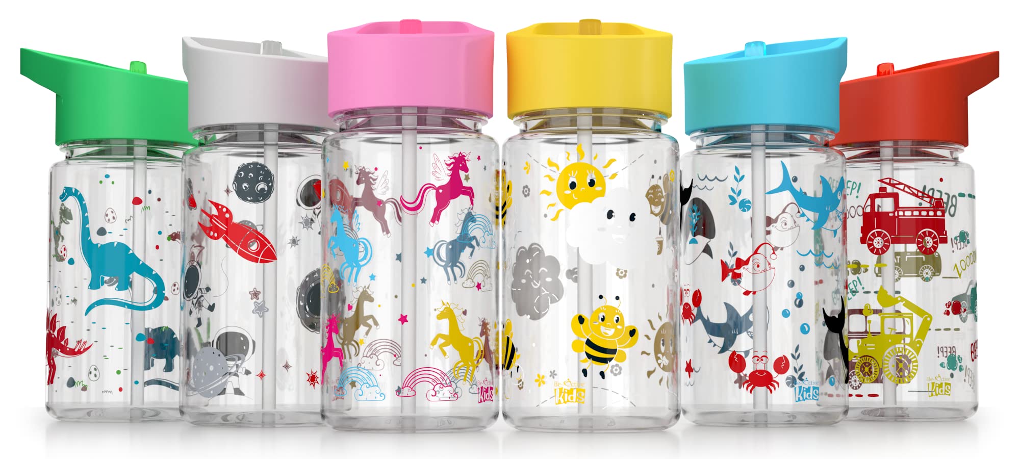 Be-Active Kids Water Bottle with Straw | BPA Free | flip nozzle | Childs water bottle | 450ml | Kid School girls boys sports bottles (Grey)