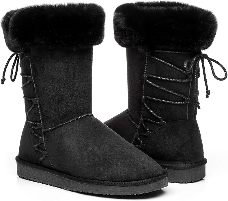 Womens Waterproof Mid Calf Outdoor Christmas