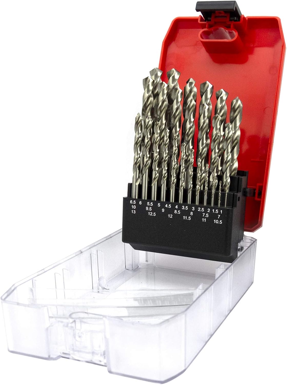 NORTOOLS 25-Piece HSS Drill Bit Set (1.0-13mm), Fully Ground Metal Drill Bits for Steel Aluminum, Copper, Wood & Plastic