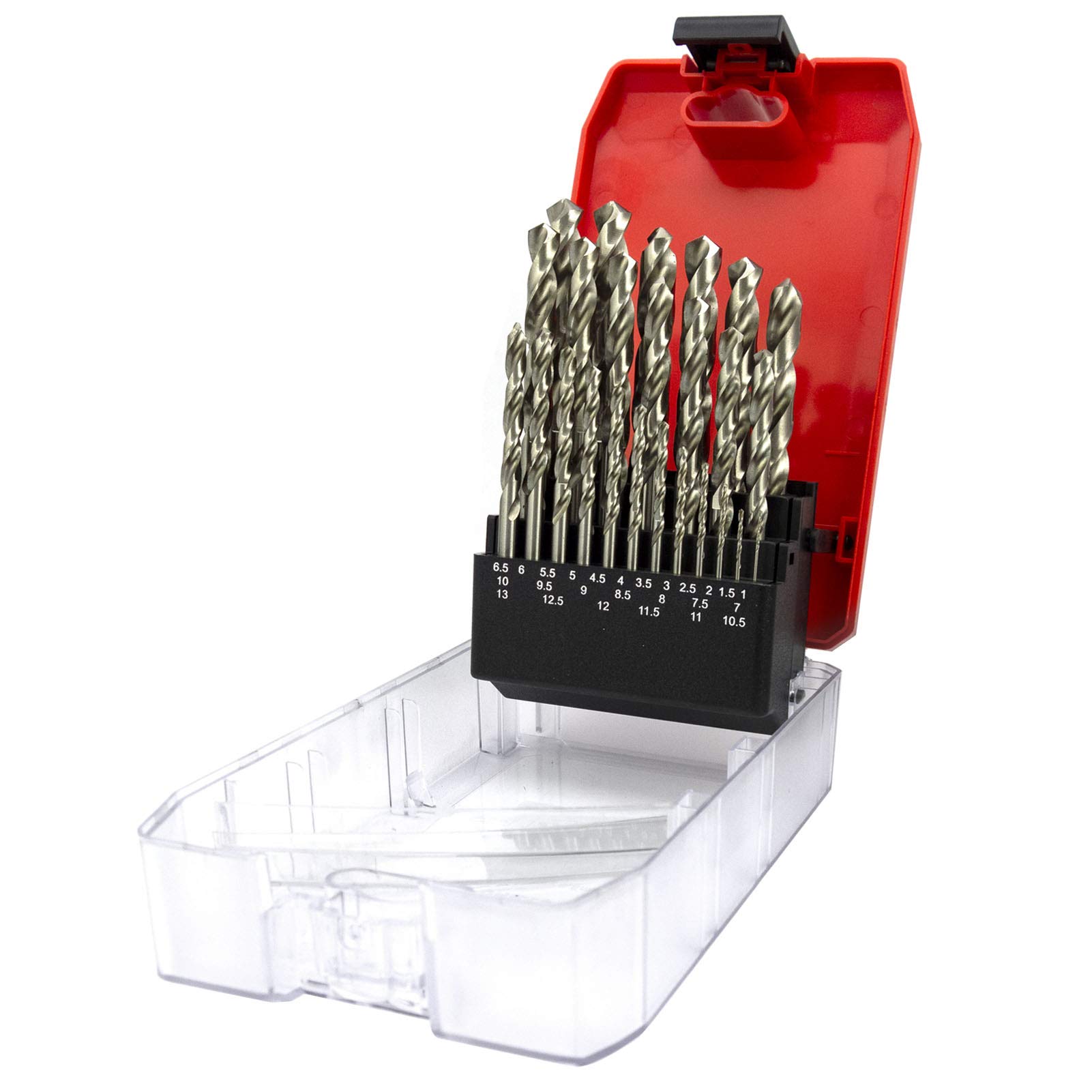 NORTOOLS 25-Piece HSS Drill Bit Set (1.0-13mm) - Fully Ground Metal Drill Bits for Steel, Aluminum, Copper, Wood & Plastic - Includes Storage Case