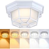 8.5 inch White Outdoor Flush Mount Ceiling Light LED 2700K 3000K 3500K 4000K 5000K 8.5” White Porch Outside Light for Balcony