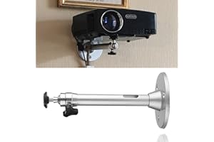 LANTWOO Universal Projector Wall Ceiling Mount Hanger, LCD/DLP Video Projection Mount Bracket Swivels & Tilts for Mini Projector, Silver-Grey