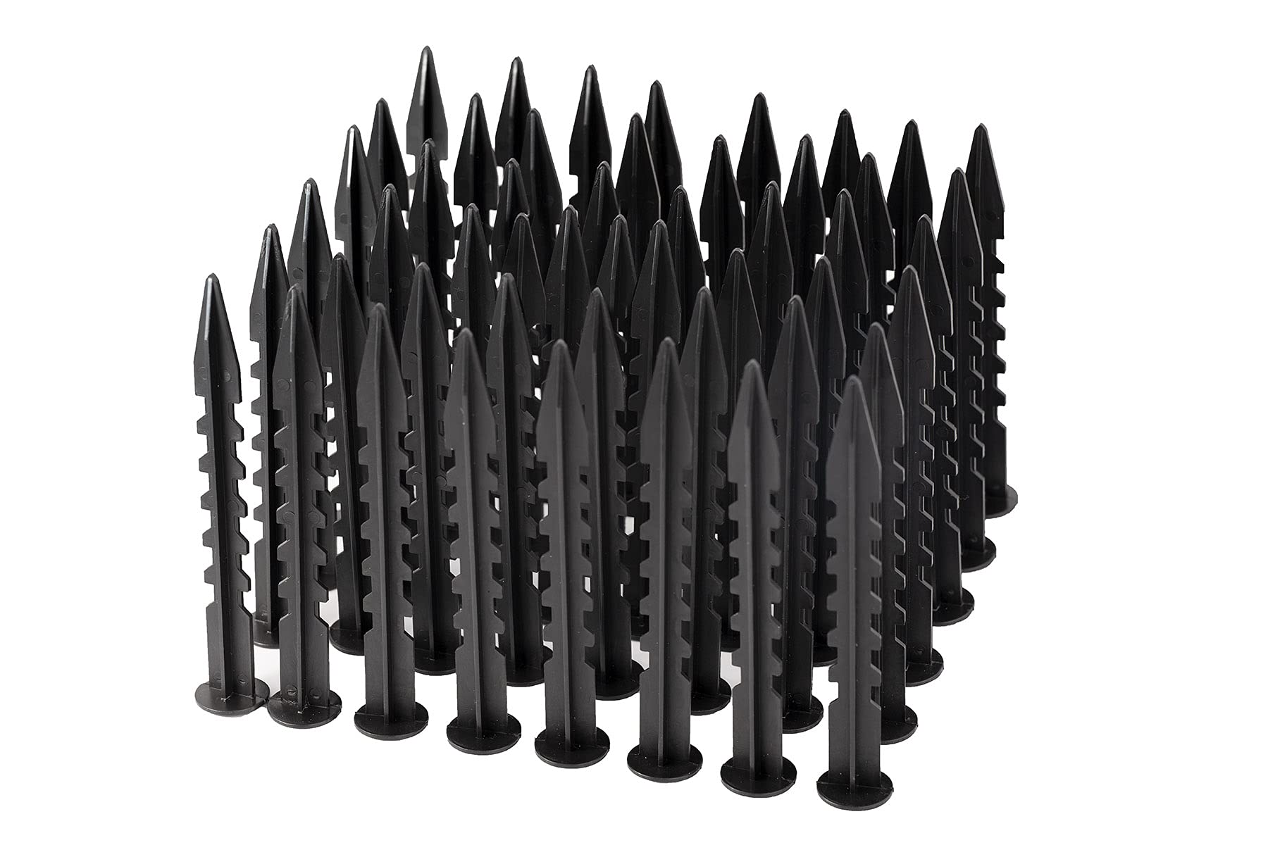 ADEPTNA Heavy Duty Pack of 50 Securing Weed Control Fabric Mat Pins Pegs – Hard Wearing Durable Plastic