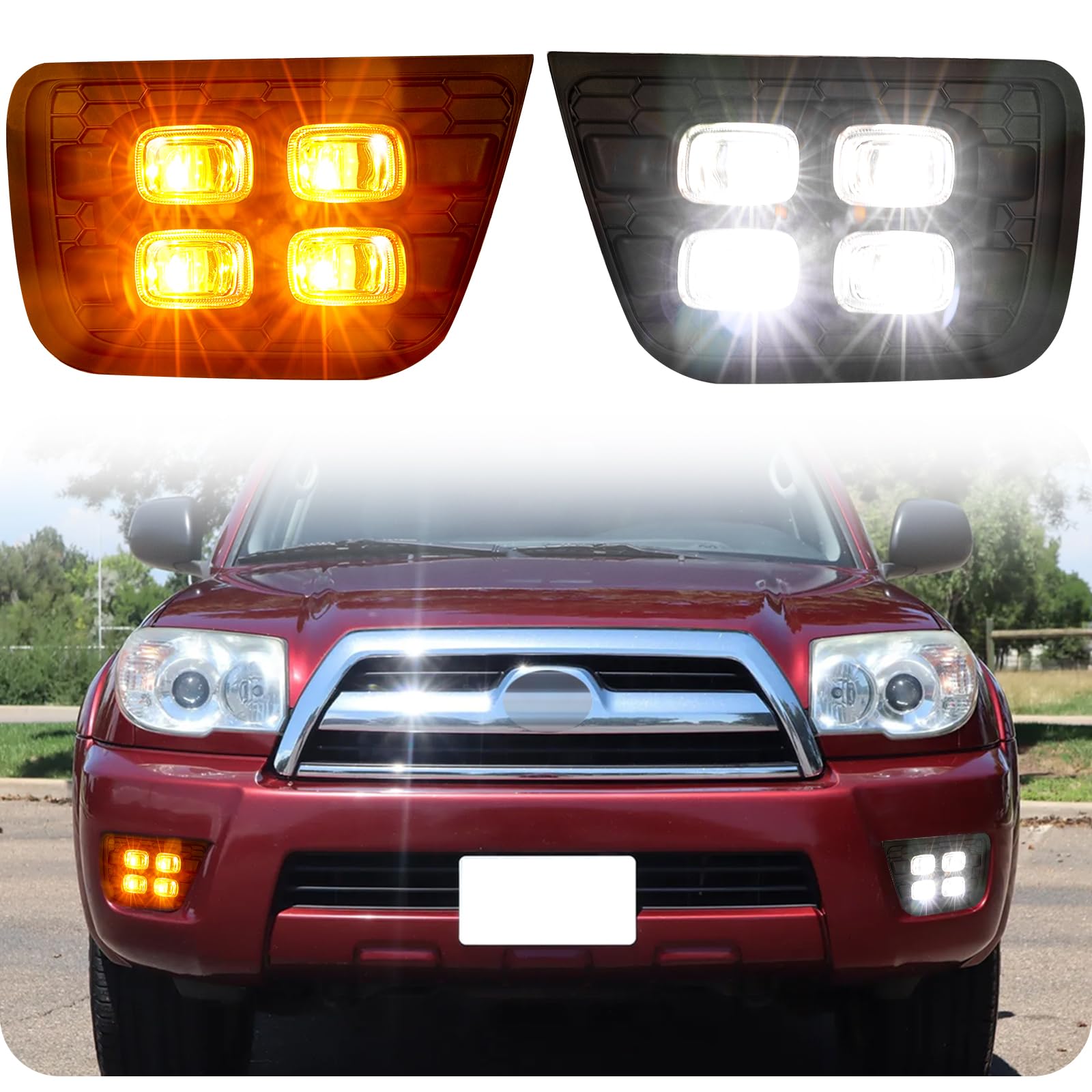 Photo 1 of BreTrewri Daytime Running Fog Lights for Toyota 4Runner 2006 2007 2008 2009 Sr5 Limited Turn Signal Fog Lights Lamps Assembly (06-09DRL-4Runner)