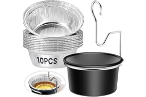 SpiralScgv Premium Grill Grease Trap Kit - Includes 10 Liners & Heavy-Duty Clips - Universal Fit for Weber, Char-Broil, Kenmore Grills - Rust-Proof, Easy-Clean Design for Mess-Free BBQ（Black）