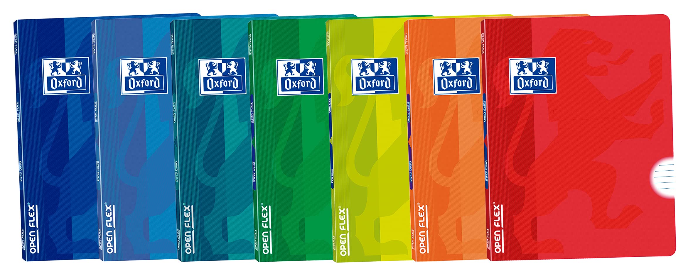 Oxford, A4 Stapled Notebooks, One Ruled with Two Margins, Plastic Cover, 48 Sheets, Pack of 7 Notebooks without Spiral, Random Colours, 400168998