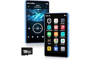SWOFY 80GB Music Player, MP4 MP3 Player with Bluetooth and WiFi with 4-inch IPS Touch Screen Digital Audio Players, M503 Pro Spotify Player with Amazon Music, Audible, Chrome Browser, Support Up 512GB Blue