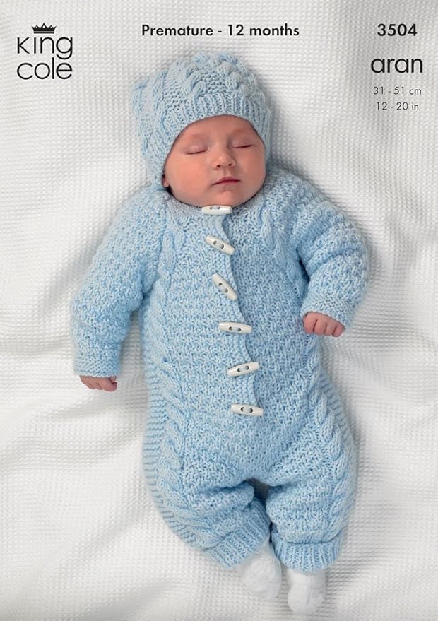 King Cole Baby AllInOne Comfort Aran Knitting Pattern 3504 by King