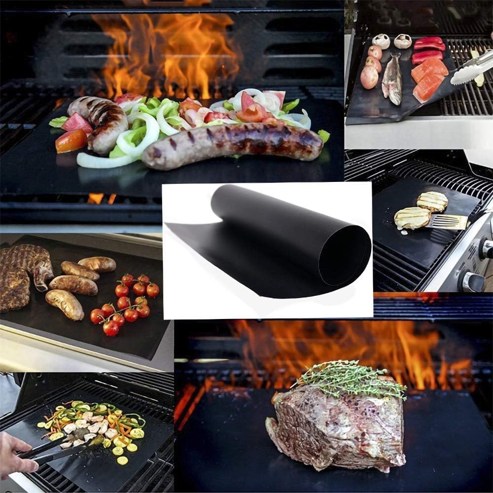 ZeroStory Grill Mat - 100% Non Stick Black Grill Mats, Works on Electric Grill Gas Charcoal BBQ - 15.75 x 13-Inch, Thickening Upgrade Reusable & Easy to Clean (2 Pack): Garden & Outdoor