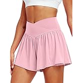 CADMUS Athletic Shorts for Women 2 in 1 Flowy Running Spandex Butterfly Workout Tennis Skorts