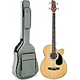 Best Choice Products Acoustic Electric Bass Guitar, Full Size 4 String, Fretted Bass Guitar w/Padded Gig Bag - Natural