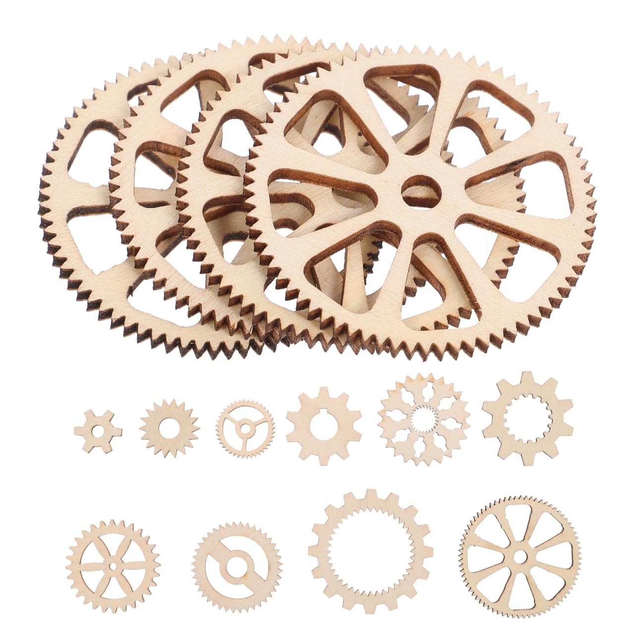 Tofficu Wooden Gear Puzzle DIY Craft Kit 40Pcs Assorted Wooden Cogs and Gears for Home Decor Art Projects and Tea Light Holder Crafts
