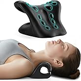 ACIXX Neck Stretcher and Cervical Traction Device, Relaxer for TMJ Pain and Shoulder Pain Relief, Cervical Traction Device Pillow, Spine and Neck Corrector(Black)