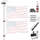 Yescom EZ GO 14FT Starlink Mini Pole Mount with Pipe Adapter &amp; Tire Mount | Aluminum Telescoping Starlink G4 Ground Pole Mounting Kit for RV Camping Travel Trailer, Silver