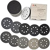 5 inch Wet Dry Sanding Discs Hook&Loop 100 pcs, 80 180 220 400 600 800 1000 1500 2000 3000 Grit Silicon Carbide Orbital Sande