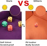 SIQUK 4 Pieces Dice Tray Hexagon Folding PU Leather Velvet DND RPG view 7