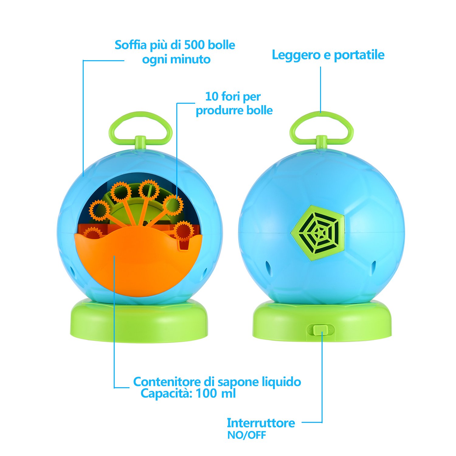 Macchina per Bolle per Produrre Bolle di Sapone Sana per i Bambini per Natale Compleanno Cerimonia Asilo