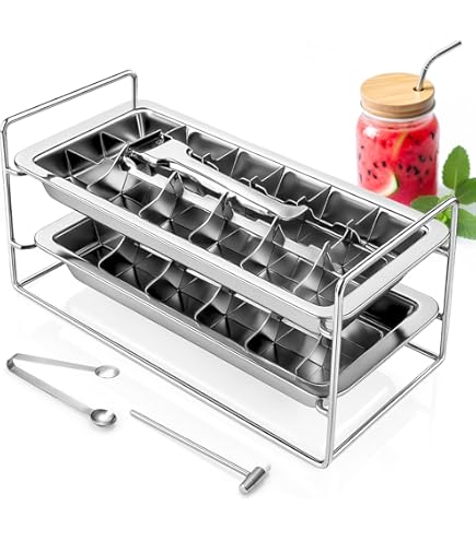 Bandeja Para Hacer Cubitos De Hielo, Mold De Metal Para Congelador, Fera Para Hacer Whisky, Caja De Tapa De Acero, Cubierta De Bloque Inoxidable Para Cóctel De Dulc - AliExprs 15