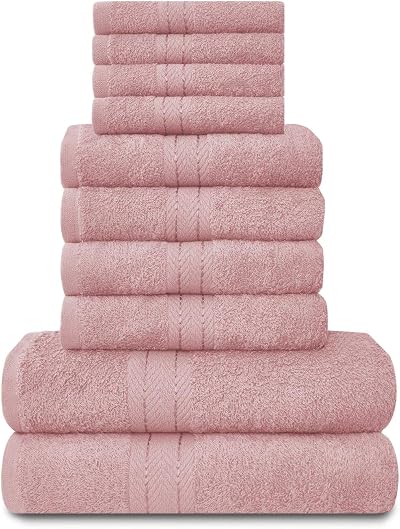 GC GAVENO CAVAILIA Towels Bale Set 10 Piece 100% Egyptian Cotton Blush Pink