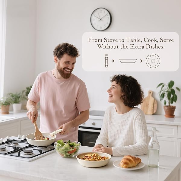 REDCHEF TRULY NON TOXIC POTS AND PANS SET NON STICK, UPGRADED CERAMIC PAN AND POT SET, PFAS PTFE PFOA PFOS FREE, KITCHEN COOKWARE SET WITH DETACHABLE HANDLE, RV CAMPING WITH FRYING PANS SET
