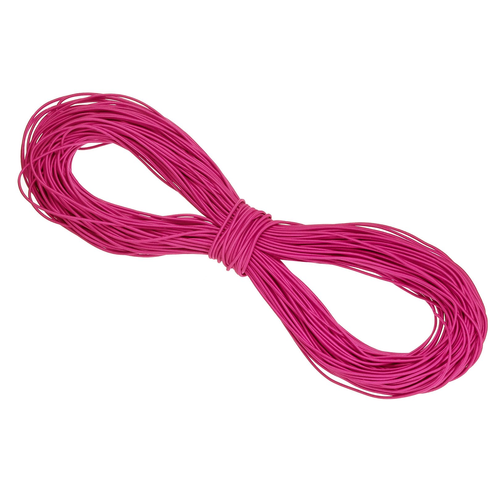 PATIKIL 109 Yards(100m) Bungee Cord Elastic Cord Heavy Stretch String Rope 2mm Rose Red for Crafting DIY Sewing Hook Straps Camping Tie Down Strap