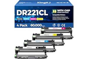 KINGKJ DR221CL Drum Unit (Not Toner)4-Pack Black Cyan Yellow Magent Compatible for Brother DR-221CL Imaging Drum for MFC-9130CW HL-3170CDW MFC-9340CDW HL-3140CW 3150CW MFC-9330CDW 9140CDN DCP-9020CDN Printer