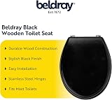 Beldray LA032355BLKFEU7 Wooden Oval Toilet Seat with Lid Black Stainless Steel view 2