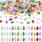 Craftora 300Pcs Leaf Glass Beads 15 Colors Leaves Pendants Cute Tree Leaf Beads for Jewelry Making DIY Spring Summer Bracelet Earring