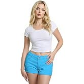 Hybrid &amp; Company Women's Butt Lift Stretch Shorts | Super comfy stretch fabric, butt lifting design, twill denim style, suitable for casual wear and summer outings