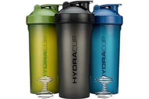 Hydra Cup [3 Pack] 45 Ounce Shaker Bottles for Protein Shakes, Jumbo Shaker Cups with Ball Blender Whisk, Extra Large Bottle with Handle (Dark Colors)