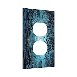 Spshian Outlet Covers Teal Full Moon Forest 1 Gang