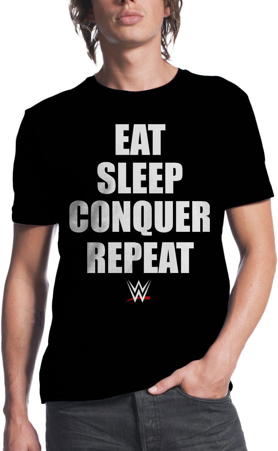 WWE Brock Lesnar Eat Sleep Conquer Repeat Mens Black T-Shirt