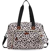 Tuwubi Diaper Bag Tote,Baby Diaper Bag with Pacifier Case Large Travel Diaper Tote Caddy for Mom and Dad Multifunction Large Baby Bag - M-Leopard Print