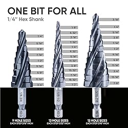 toolant Four Spiral Flute Cobalt Step Drill Bit