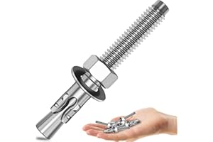Mywish 1/4 x 2-1/4 Inch Wedge Anchors, 10Pcs 304 Stainless Steel Industrial 1/4 Heavy Duty Industrial Masonry Wdege Anchor Bo