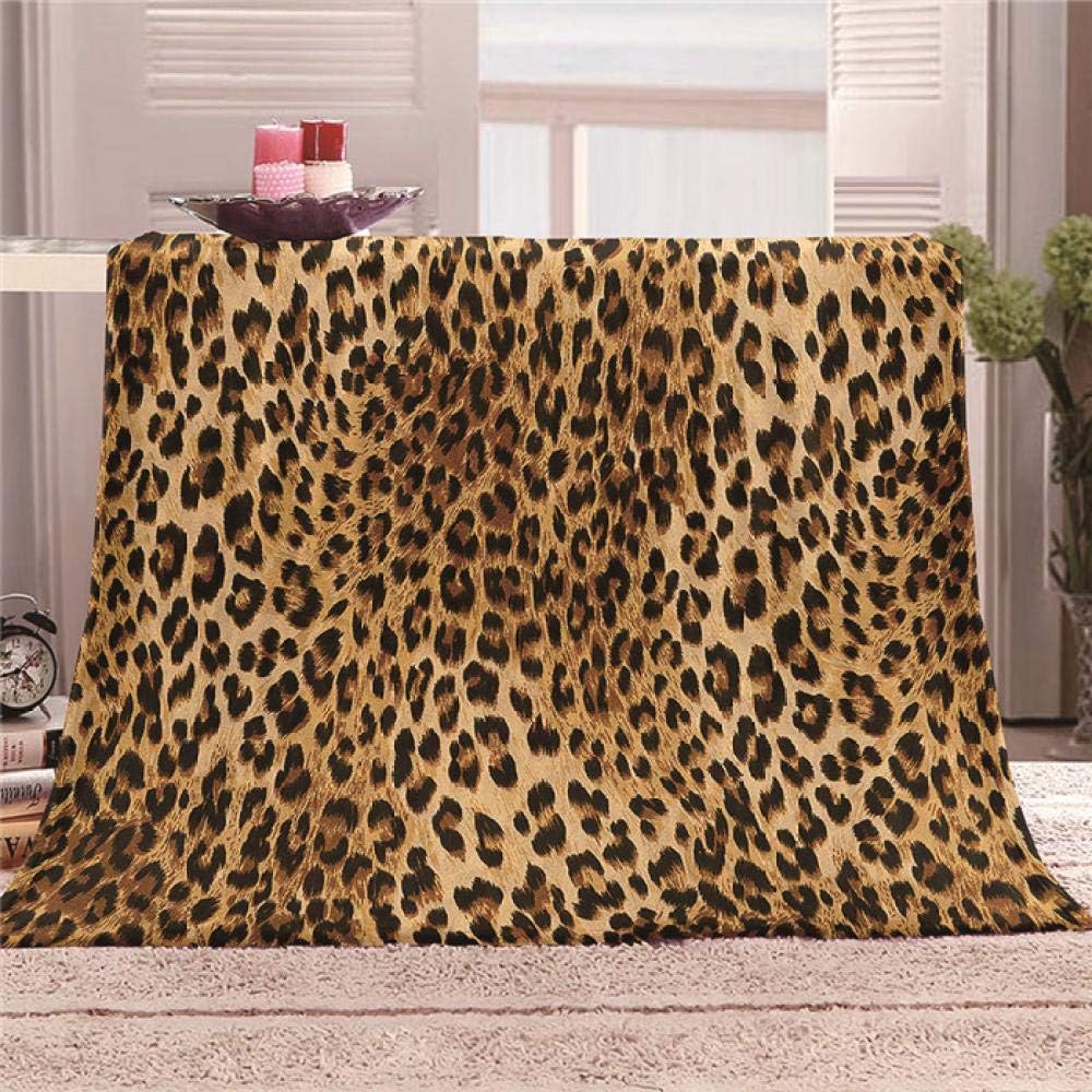 Couverture Polaire Motif Léopard 150x200 Cm - Douce, Chaude, Pour Canapé Ou Lit, Lavable Machine