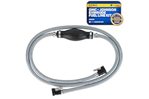 Five Oceans OMC/Johnson/Evinrude Marine Boat Fuel Line Kit, 3/8-Inch x 6-Foot, EPA/CARB Approved, Leakproof, Outboard Fuel Line - FO4281