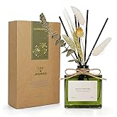 GAGINGOOLD Reed Diffuser, 6.09 oz Jasmine Lily Scent Diffuser with Sticks & Dried Flowers, 120 Days Long Lasting reed diffusers for home, Elegant fragrance for Bathroom Bedroom Office Decor, Air fresh