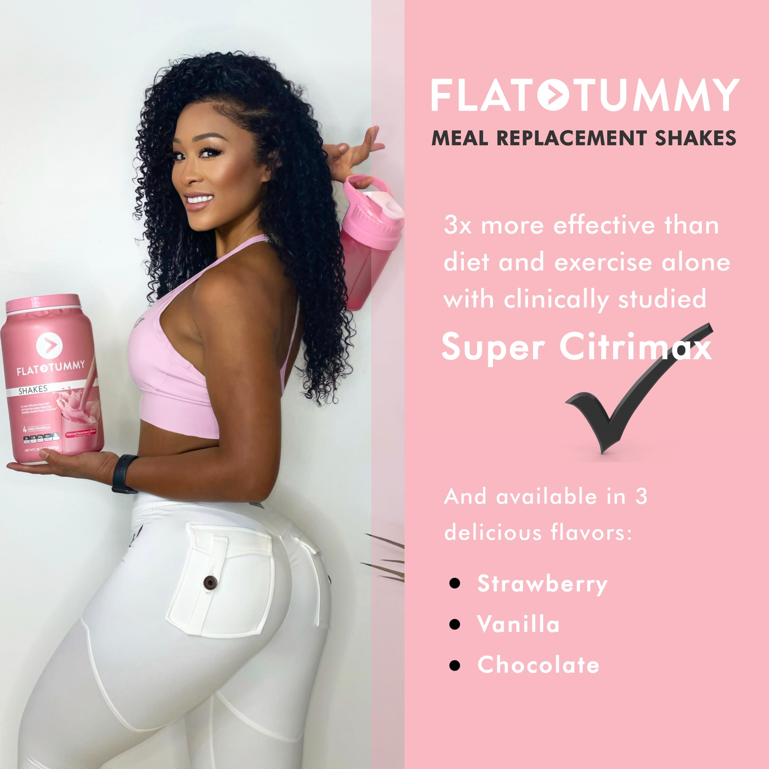 Flat Tummy Tea Meal Replacement Shake – Strawberry, 20 Servings, EBT Eligible - Plant Based Protein Powder for Women – Vitamins & Minerals - Dairy Free, Gluten Free, Keto-Friendly Shakes - 1.76 Pound (Pack of 1)
