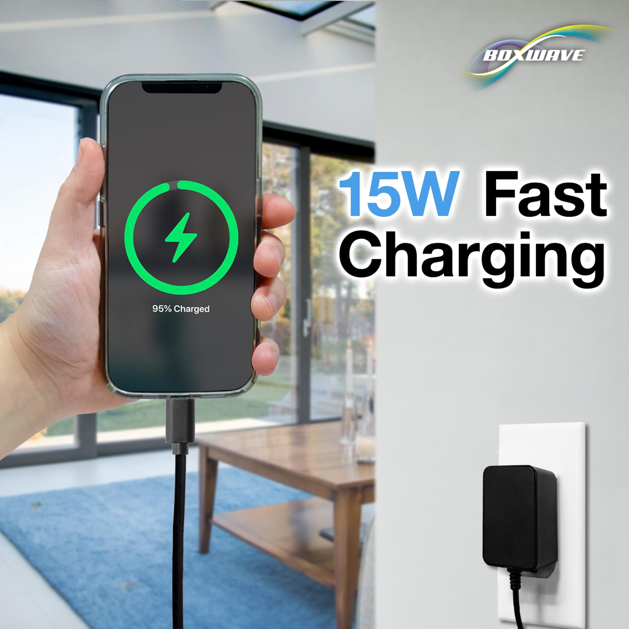 BoxWave Charger Compatible with Freestyle Libre Reader - Wall Charger Direct (15W), Rapid Charge Your Device with Built-in 3ft Cable