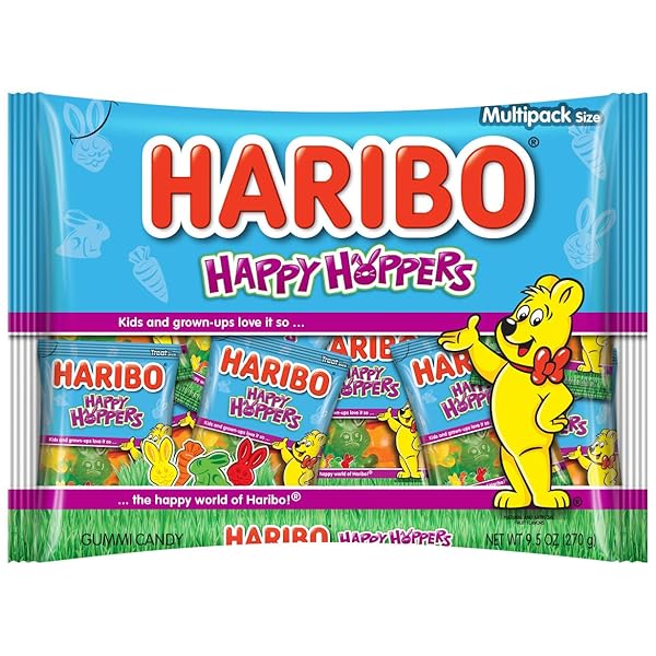HARIBO EASTER HAPPY HOPPERS GUMMI CANDY, INDIVIDUALLY TREAT...