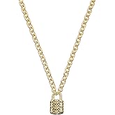 COACH Quilted Padlock Necklace Gold One Size