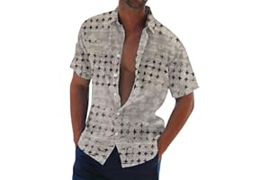 SHUSUEN Hawaiian Shirt for Men Watercolor Print Camp Collar Shirts Button Down Short Sleeve Tops Beach Casual Summer Blouse