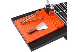FEIOOD Silicone Spatula Mat for Blackstone, Silicone Grill Mat Griddle Accessories Grill Utensil Holder Tools for Grilling BBQ Barbeque Outdoor Kitchen Cooking