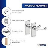 XFORT Chrome Elegance Range Polished Chrome Victorian Scroll Lever Latch view 3