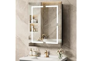 24"X30"Bathroom Medicine Cabinet with Mirror, LED Lighted Medicine Cabinet with Anti-Fog, 3 Colors Temperature Stepless Dimma